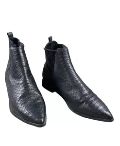 Botas Harvel Jeffery Campbell para mujer piel de serpiente talla 6M negras puntiagudas elásticas - Imagen 1 de 10