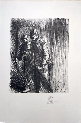 Steinlen Croquis Coeurs sensibles Lithographie tirée à 100 ex signée 56x38 - Photo 1/2