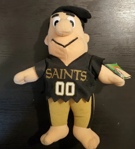 Vintage New Orleans Saints Fred Flinstone NFL 10" Plush 1994 Hanna-Barbera Cover