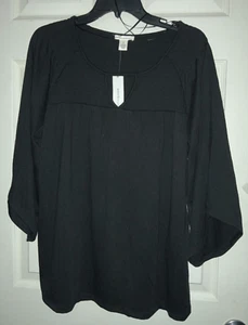 Nueva Blusa Campesina Manga Acampanada Westbound 3/4 L Negra LINDA NUEVA CON ETIQUETAS - Imagen 1 de 6