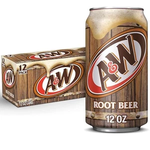 A&W Root Beer Soda Pop, 12 fl oz, 12 Pack Cans - Picture 1 of 6