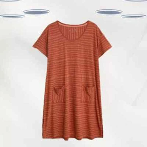 Ex White Stuff Women's Stripe Jersey Dress in Orange Multi - Picture 1 of 5