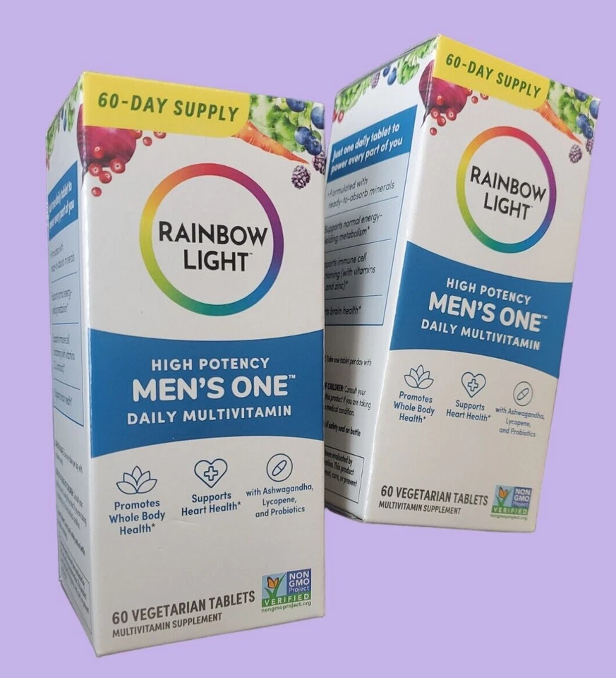 PACK 2 (60 + 60 pestañas vegetales) Rainbow Light para hombre un multivitamínico EXP.08/2026 Foto 1 de 1