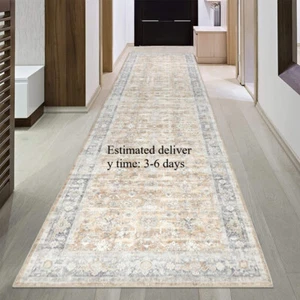 Distressed hallway rug 65x240cm extra long rug for entrance vintage kitchen rug - Picture 1 of 6