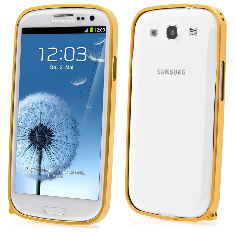 Samsung Galaxy S3 i9300 Aluminium Aluminum Bumper Protection Case IN Gold - Image 1 of 4