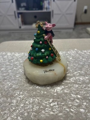 Vintage #52 DISNEY Piglet Signed Ron Lee Sculpture Christmas Tree Winnie Pooh - Image 1 of 4