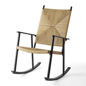 Better Homes&Gardens Ventura Outdoor Adult Steel Rocking Chair,Natural RushWeave - Picture 1 of 8