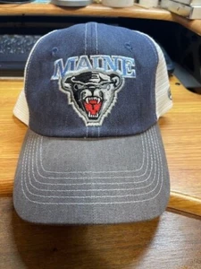 NCAA Maine Black Bear Truckermütze, jeansblau & grau, verstellbarer Riemen, neu - Bild 1 von 1
