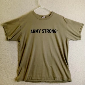 Army Strong Anvil Shirt Adult Large Short Sleeve Cotton 2 Sided Graphic - Picture 1 of 11