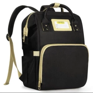 Bolsa de pañales para bebé de gran capacidad con bolsillos aislados mochila - negra - Imagen 1 de 8