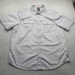 Gerry Shirt Mens Large Button Up Short Sleeve Fishing Hiking Blue Pockets Logo - Picture 1 of 10