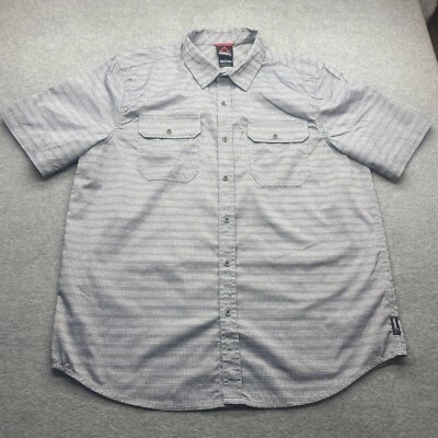 Gerry Shirt Mens Large Button Up Short Sleeve Fishing Hiking Blue Pockets Logo - Изображение 1 из 4