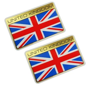 Inglaterra GB Reino Unido Bandera Emblema Adhesivo Set Dorado Autoadhesivo - Picture 1 of 4