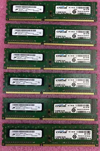 Lot( 6 ) 1GB Micron MT8JTF12864AZ-1G4G1 DDR3-1333 PC3-10600 Desktop Memory RAM - Picture 1 of 12
