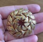 Vintage Corocraft Gold Tone Stylish Brooch Pin Retro Signed Stamped Modernist