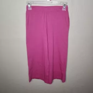 Zara Girls Wide Leg Pants 100% Cotton Pink Size 7 Stretch Pockets - Picture 1 of 6