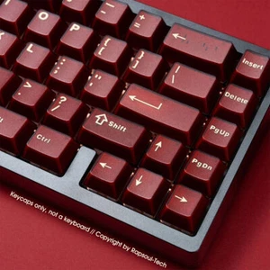 Translucent Dark Red Keycaps set Doubleshot for Cherry MX Mechanical Keybords - Picture 1 of 7