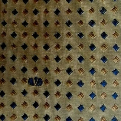 Corbata Beige Azul Foulard VALENTINO Seda LOGO Italia Foto 1 de 4