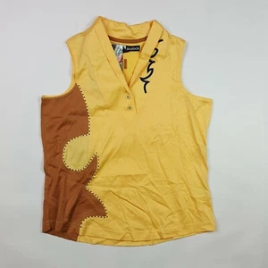 Jamie Sadock Women's Small Yellow Sleeveless Tank Top Western Tennis Polo Shirt - Picture 1 of 6