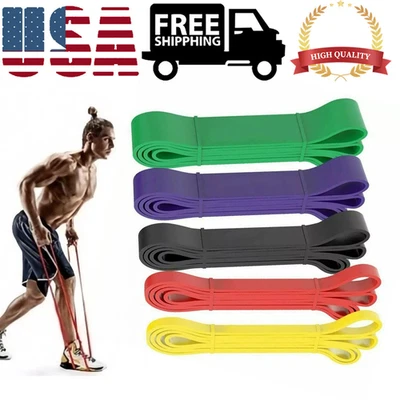 Juego de 5 bandas de resistencia de bucle de alta resistencia para gimnasio, pull up y fitness a escala completa Foto 1 de 4
