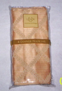 Lenox Dunkel Gold Lorbeerblatt Quadrat Baumwolle Servietten 4 Neu in Verpackung - Bild 1 von 1