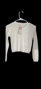 New Girl's Cat & Jack Cream Button Down Cardigan Sweater Size SMALL 6/7 NEW - Picture 1 of 6
