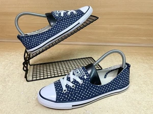 Converse Women’s Shoes All Star Ballet Lace Blue Polka Dots Size Uk 5 Flats - Picture 1 of 20