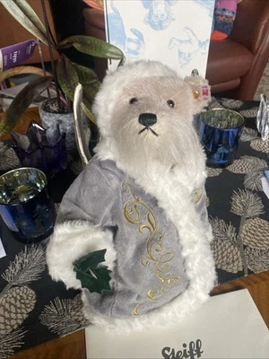 wertvoller, 28 cm großer limit. Steiff Weihnachtsteddy, Silber v. 2016, RAR! - Bild 1 von 4