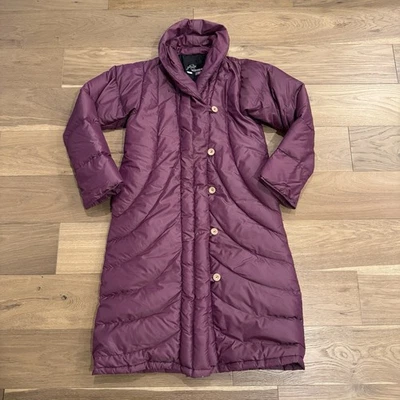Abrigo acolchado largo vintage Snowbird Denver plumón chaqueta frambuesa EE. UU. talla S Foto 1 de 4