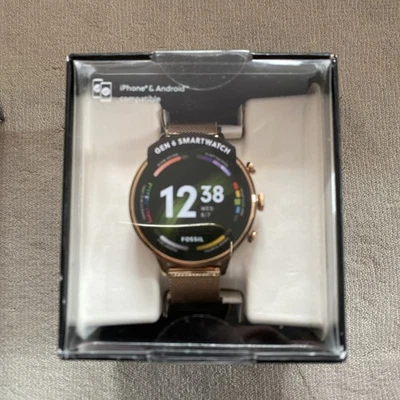 Fossil Smartwatch FTW6082 42 mm roségold am Milanaise Armband gold [Wi-Fi - Bild 1 von 2