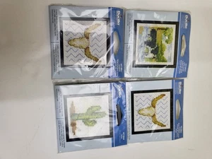 Lote de 4 nuevos kits de punto de cruz a cuadros Bucilla, Longhorn, Cactus, Ganado - Imagen 1 de 5