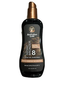 Australian Gold Instant Bronzer Spray Gel Sunscreen SPF8 - 8oz (069)exp10/22 - Picture 1 of 1