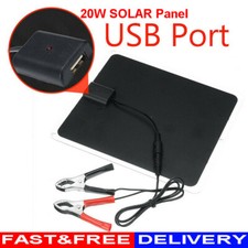 20W Solar Panel 12V Trickle Charge Battery Charger Maintainer Marine RV Car T-IT