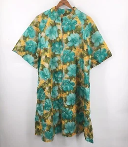 Vestido de casa vintage Janet Lynn Featherlite estampado floral proyectado a mano - Imagen 1 de 6