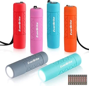 EverBrite 6Pack Mini LED Flashlight Set Multicolor Light w/Lanyard 1W Flashlight - Picture 1 of 9