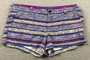 Hurley Womens Shorts Size 7 Multicolor Striped Single Button Slash Pockets