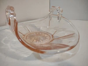 Imperial Glass Molly Depression Hex Fruit Dish Bowl Handles 1930s Pink - Picture 1 of 10