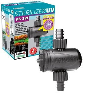 UV AS 3W AQUAEL STERILIZZATORE CHIARIFICATORE LAMPADA GERMICIDA ACQUARIO TARTA - Foto 1 di 5