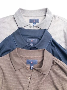 3x Saddlebred Mens Polo Shirt Long Sleeve Mens M Multicolored Casual Work Shirt - Picture 1 of 12