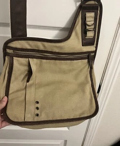 Denim Supply Co Khaki Canvas Crossbody Bag Adjustable Guitar Strap Utility Boho - Imagen 1 de 8