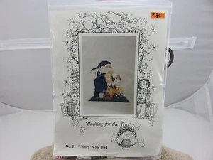 Mosey 'N Me PACKING FOR THE TRIP Cross Stitch Pillow Pattern w/EXTRAS NEW - Picture 1 of 4