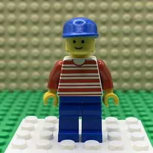 Lego Classic Minifigure Minifig hor025 Town 1993 Red & White Horizontal Stripes - Picture 1 of 4