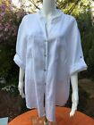 MADE IN ITALY white linen shirt size L