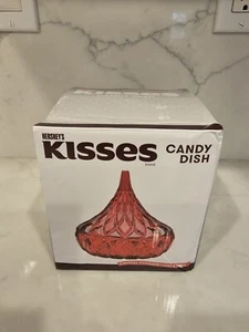 Red Crystal Hersheys Kiss Candy Jar Clear Godinger New - Picture 1 of 4