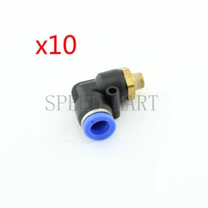 10pcs 1/8 BSPT Male Thread 90 Degree Elbow Pipe Quick Fittings 10mm PL10-01 - Picture 1 of 3