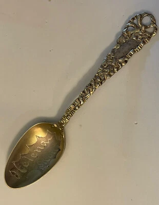 蒙大拿州海伦娜纪念品勺子纯银华莱士复古 4 1/8  — 第 1/4 张图片