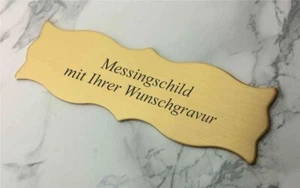 Messingschild - Türschild - 125x40mm - selbstklebend - mit Ihrer Wunschgravur - Bild 1 von 2