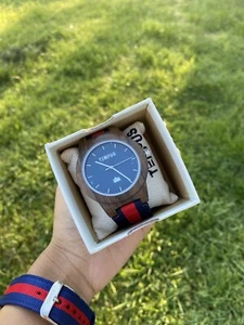 TEMPUS TEMPUS - Willoughby - Lover's Wood Watch w/ Striped Nylon Band (Men) - Picture 1 of 7