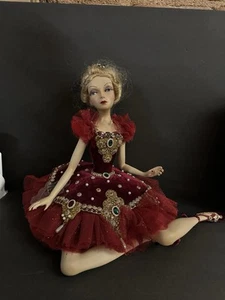 Katherines Collection Christmas Ruby Fairy Ballerina Doll Sitting 13" Ballet - Picture 1 of 14