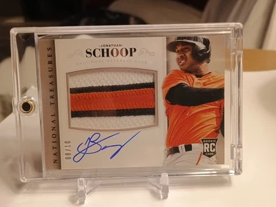 National Treasures Jonathan Schoop 2014 juego usado parche automático #/10 Orioles Foto 1 de 2